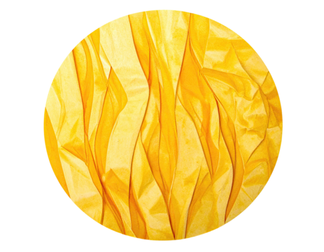 Circular, vibrant yellow, textured fabric - Powered by Adobe