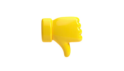 3D rendered yellow thumbs down emoji on a black background, expressing disapproval