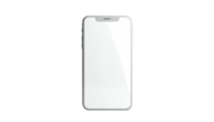 A sleek, modern white smartphone with a bright screen isolated on a black background