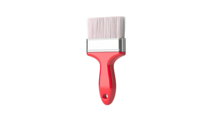 A bright red and silver paint tool, rendered on a stark black background