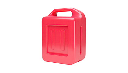 Glossy, bright pink, 3D rendered container with handle, on a stark black background