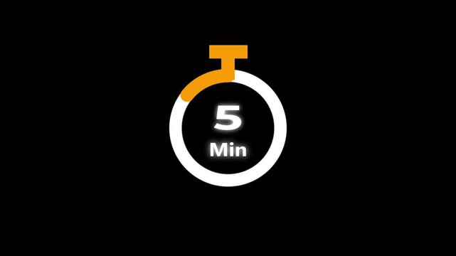 40 minute countdown clock animation, Circular countdown timer for 0 to 40 minute on an isolated background.Stopwatch icon in flat style, motion graphcs.
