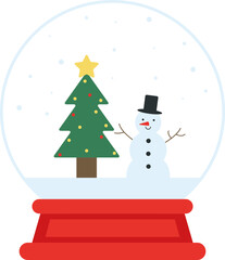 Christmas snow globe of winter