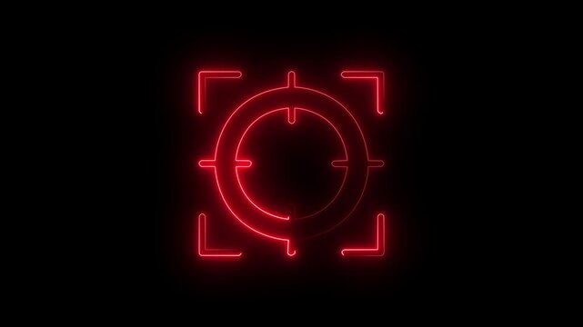  scan icon with a glowing neon effect animation.A neon scanner icon displays a glowing, sleek representation of a barcode. 4k video motion graphic animation. 