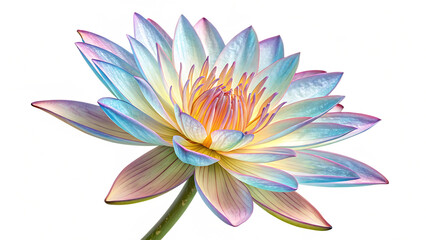 Botanical beauty in dynamic holographic splendor cut out on PNG. AI GENERATED.