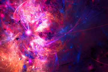 Abstract energy background. Dynamic chaotic swirling fractal render.