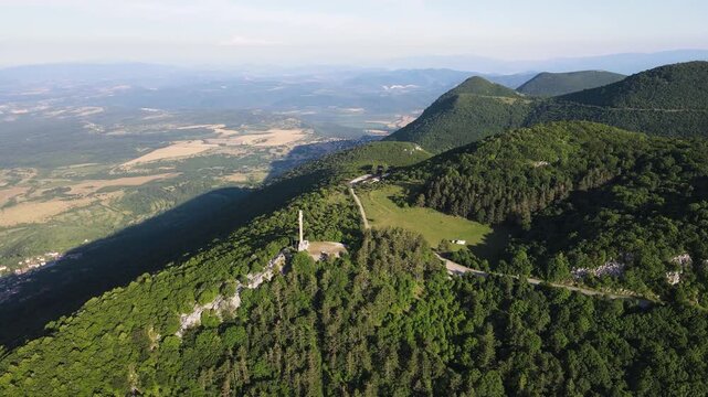 Amazing Aerial view of Balkan Mountains near Okolchitsa peak, Bulgaria