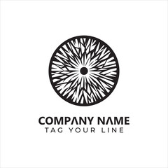 Abstract Black and White Logo Design Featuring Geometric TreeLike Pattern.