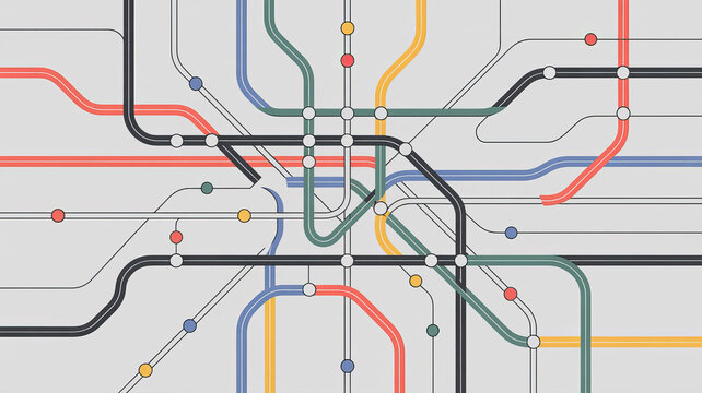 Vibrant Lines: A sophisticated digital graphic showcases an intricate network of colored lines.