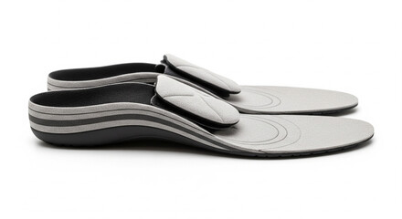 Obraz premium Custom orthotic insoles photographed neatly on a pure white background, product stock photography style.
