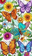 seamless pattern with flowers