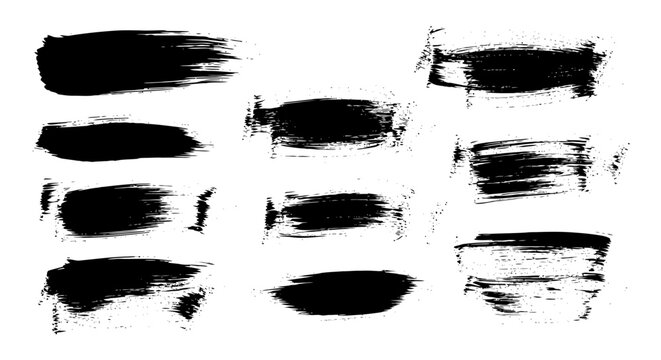 Vector illustration of spray paint shapes, drips, splatters, and grunge effects on white background, white background