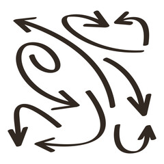 sketch and hand drawn arrows symbols set