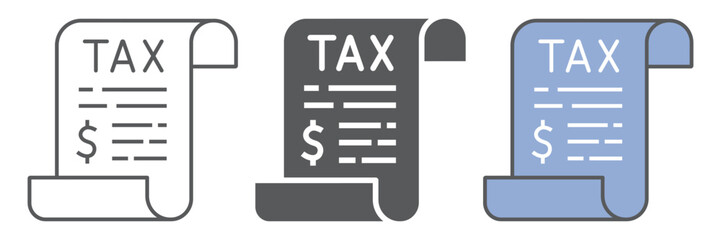 Tax icon, business and finance, taxes sign, vector graphics, a linear pattern on a white background, eps 10.