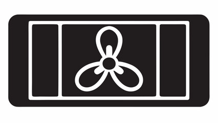 Modern ventilation fan icon representing airflow and cooling systems for industrial or home use, symbolizing fresh air and climate control solutions.