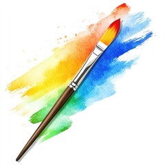 Fototapeta premium Watercolor paintbrush stroke, vibrant colors