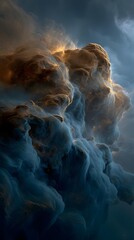 galaxy sky bursting with splattered stars and swirling indigo blue nebula forms