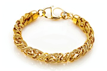 Luxurious Gold Woven Bracelet Elegant Jewelry Fashion Accessory Shiny on transparent background