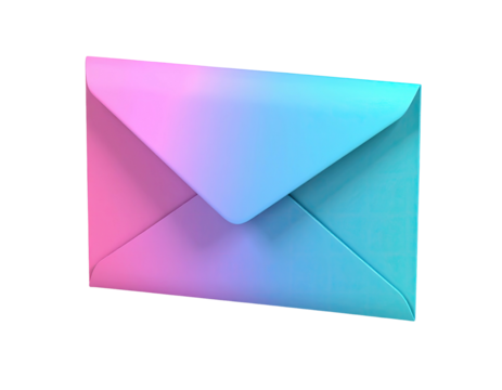 A colorful, gradient envelope floating on a black backdrop, suggesting communication - Powered by Adobe