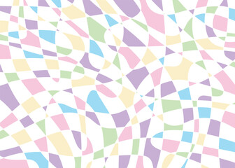Abstract distorted checker board art pattern background. Vector illustration art backdrop