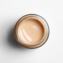 Creamy beige foundation in a clear jar (1)