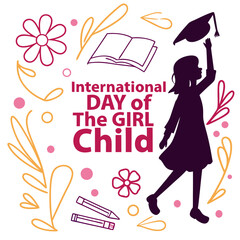 INTERNATIONAL DAY OF THE GIRL CHILD vector illustration