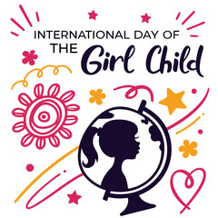 INTERNATIONAL DAY OF THE GIRL CHILD vector illustration