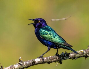 Fototapeta premium Colorful bird perched on a branch