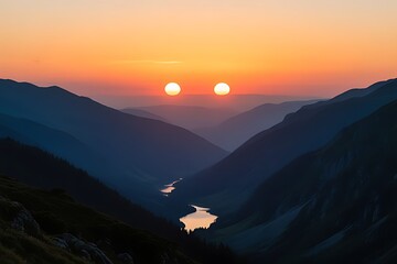 sunset in the mountains
