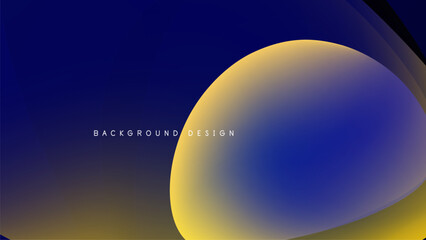 Abstract gradient shapes overlap dark background. Yellow, blue hues create modern visual effect. Minimalist design.