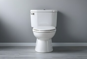 Minimalist modern white toilet -concept of World Toilet Day with clean toilet interior and hygiene