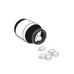 Medical Pill Bottle Spilled with Capsules and Tablets Scattered – Conceptual Illustration of Healthcare, Treatment, and Risk