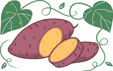 A colorful vector illustration of a sweet, juicy watermelon slice with red, green, and black seeds, perfect for a fresh summer food design