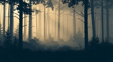 Misty Forest Landscape. (6)