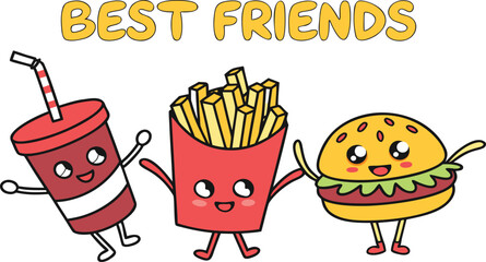 A funny set of cartoon happy easter eggs and chicken with food icons and vector illustrations