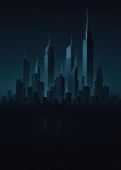 Obraz premium Futuristic skyline at night
