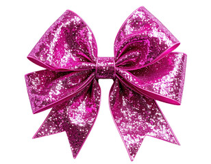 Large, vibrant pink sparkly bow