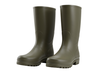 Stylish olive green rubber rain boots perfect for outdoor adventures, gardening, or rainy days, offering comfort and protection for all activities