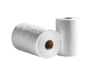 Two rolls of white paper towels