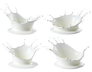 Milk splashes arranged in a grid pattern