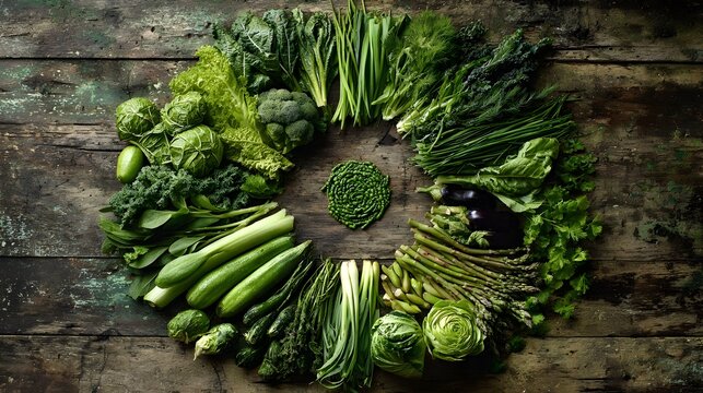 Green Vegetable Wreath - Powered by Adobe