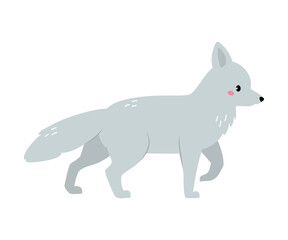 Northern Fox Animal and Zoo Creature from Cold North Vector Illustration