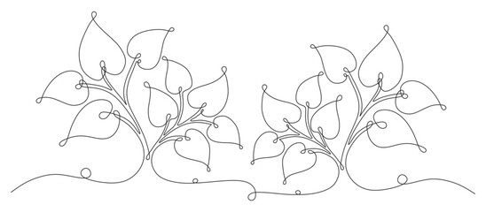 leaf line art