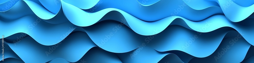 Canvas Prints wavy layers and depth illusion in aquamarine serenity a versatile abstract landscape background art