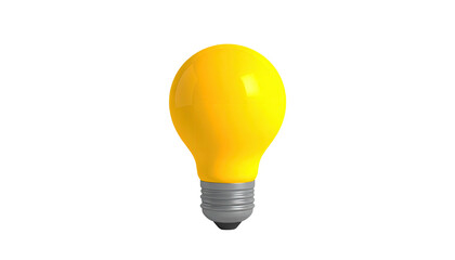 A glowing yellow light bulb on a black background, idea concept, bright and shiny