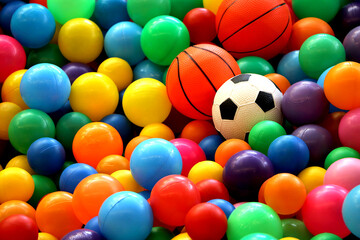 Colorful of plastic balls 