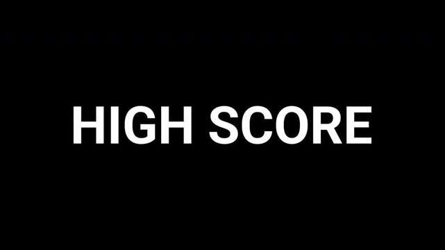 Abstract animation revealing the phrase high score with dynamic black and white shapes. 4k text animated video - Powered by Adobe
