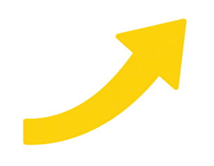 Bright yellow curved upward arrow graphic