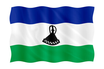 Digital composite. ..Flag of Lesotho.On October 3rd Lesotho celebrates its Independence Day. ..Lesothan..PNG file