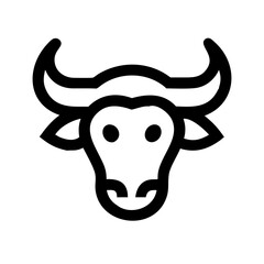 Minimalist bull head icon in black outline